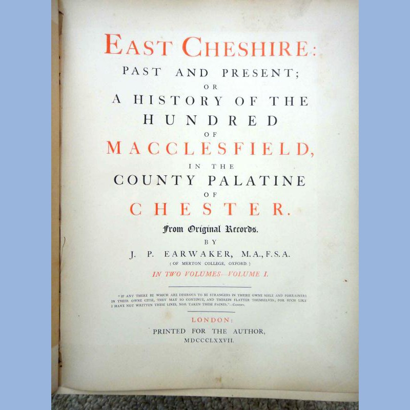 Cheshire England History Macclesfield Palentine Chester ★