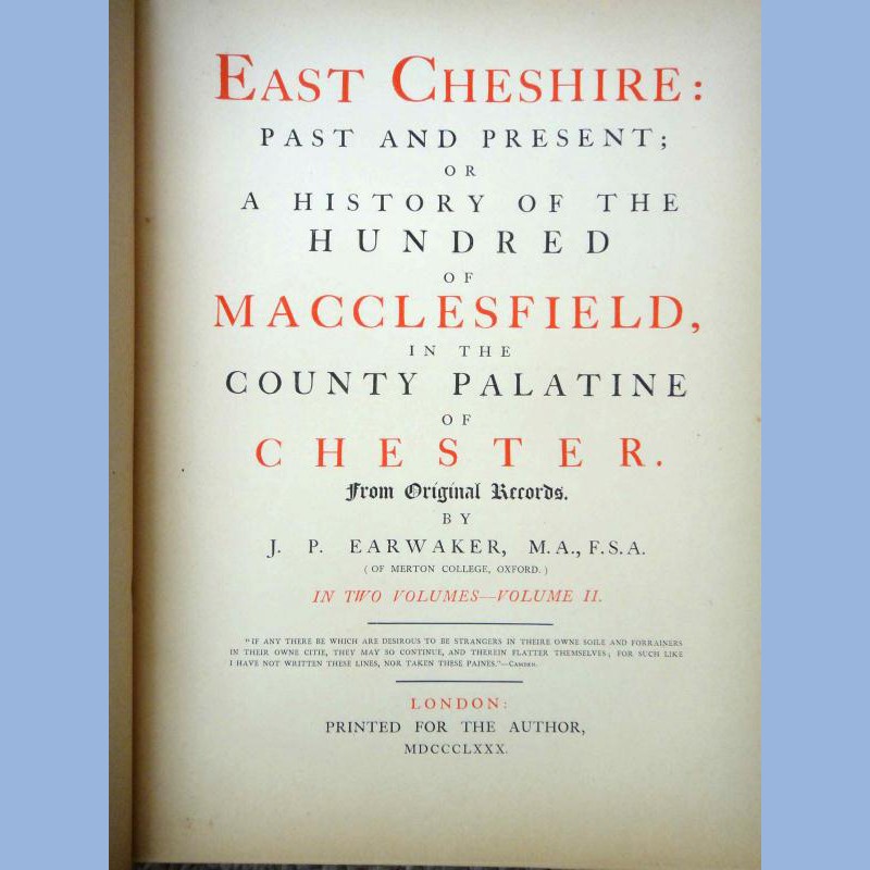 Cheshire England History Macclesfield Palentine Chester ★